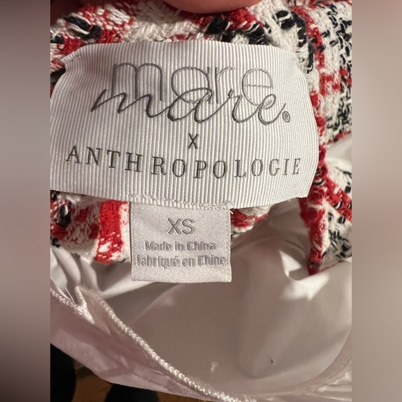 NWT Anthropologie x Mare Mare Layered Collar Sweater Vest Set White Red Size XS - Picture 7 of 16